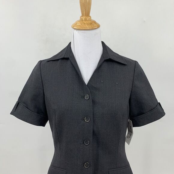 American Airlines Twinhill Jacket Womens 0 Dark Charcoal Uniform Wool Blend - Picture 3 of 12